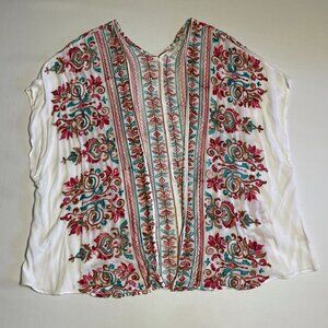 Umgee Kimono Cardigan Size S/M Embroidered Open Front Boho Beach Western Topper